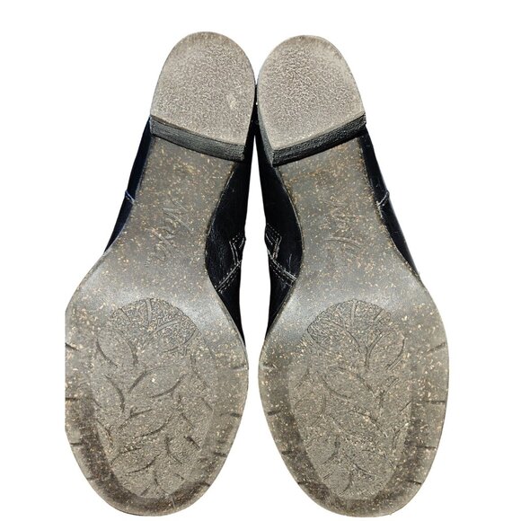 Naya Lark Leather Ankle Boots Block Heel & Side Zip Cuffed Western Women 7.5 N - Picture 13 of 15